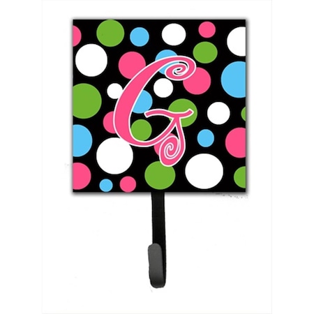 Carolines Treasures Letter G Initial Monogram - Polka Dots And Pink Leash Holder Or Key Hook CJ1038-GSH4